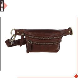 Tan Leather Traveler Waist Bag