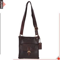 Womens Vintage Small Brandy Leather Shoulder Bag